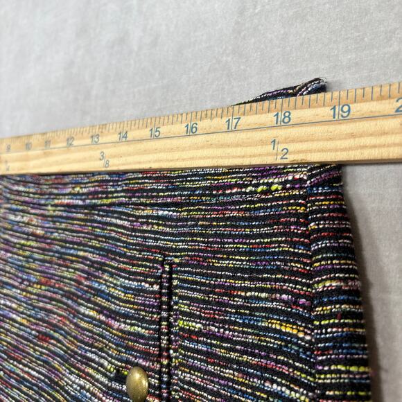 LOFT Rainbow Striped Skirt 14 Retro Mod Preppy Academia Multicolor Pocket Lined - Picture 8 of 8